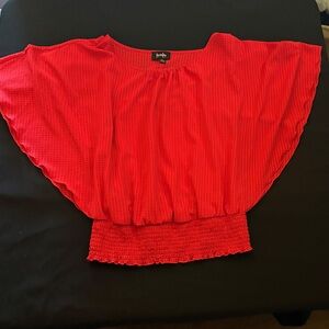 by & by Red Textured Blouse